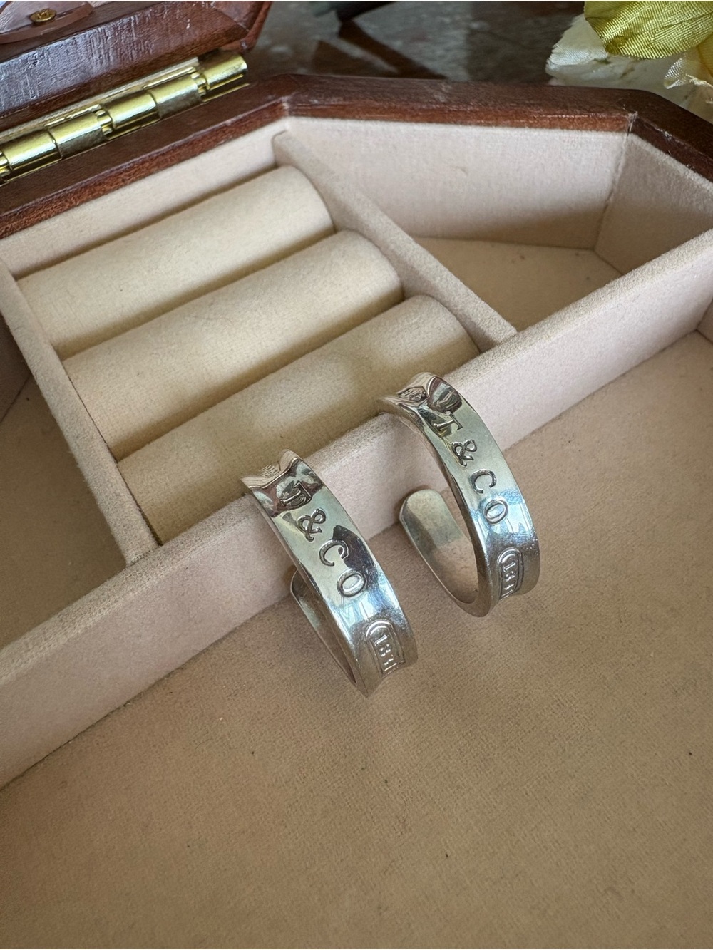 Tiffany & Co. Sterling Silver 'T & CO' Cuff Earrings